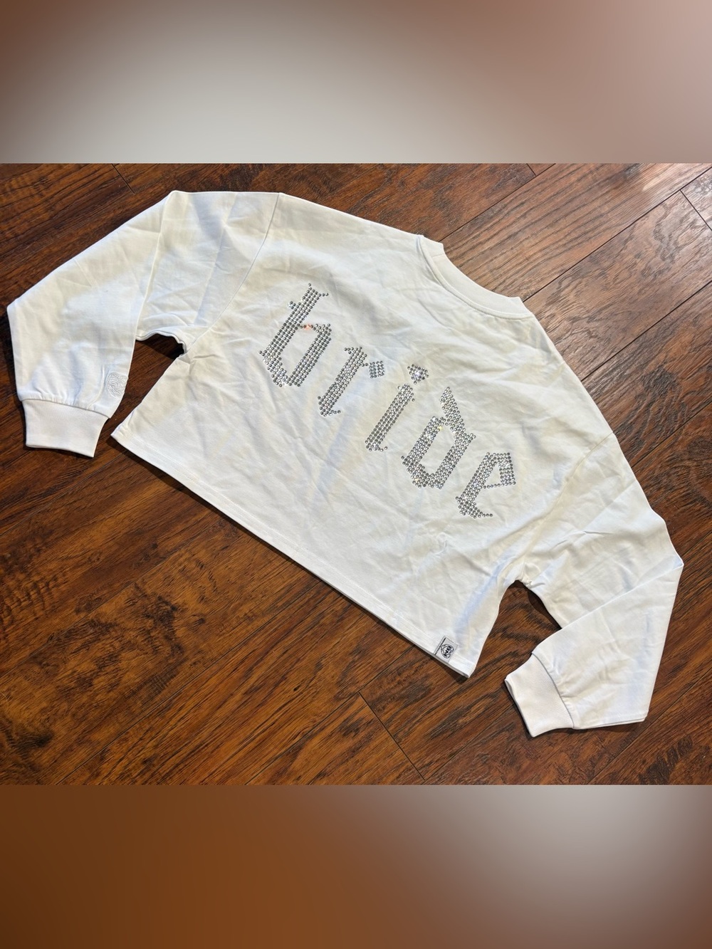 NWT Bride Merch women’s size XS cropped long sleeve t shirt